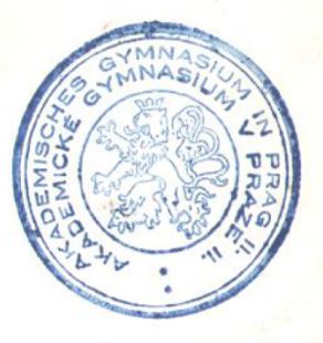 Razítko Akademického gymnázia Praha
