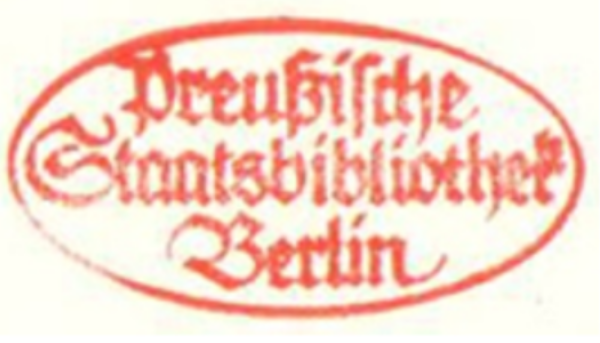 Razítko Preußische Staatsbibliothek