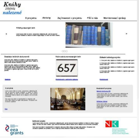 Wireframy webu Knihy znovu nalezené